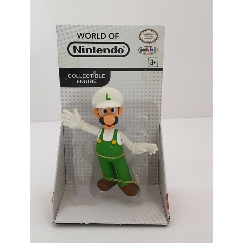 New 2016 Jakks Super Mario World of Nintendo Fire Luigi 2.5" Figure Toy Gift